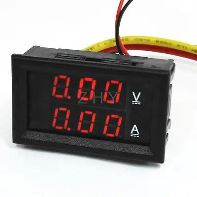 

3-Digital Red LED Dual Display 0-100V/10A DC Voltage Current Meter Tester