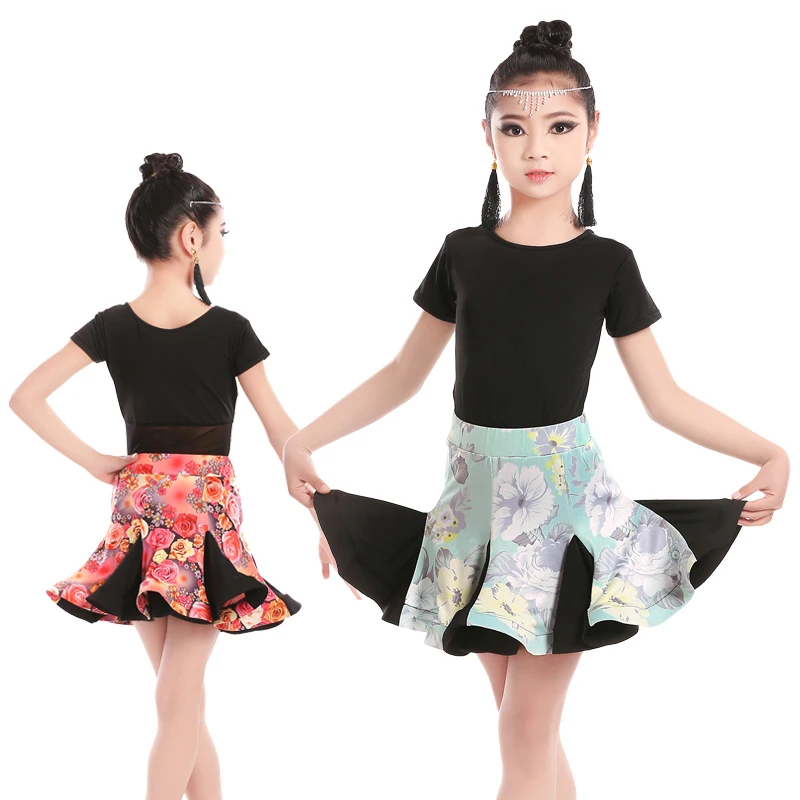 Vestido de baile latino con estampado para niñas, traje de falda de latino de Salsa Rumba, leotardo de baile para niños con conjuntos de - AliExpress Novedad y uso especial