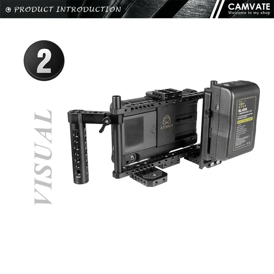 Adjustable Director's Monitor Cage Rig With Dual Cheese Handle Grip & V lock Qui