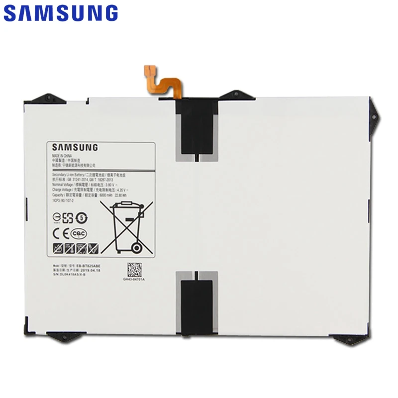 Original Replacement Samsung Battery For Samsung Galaxy Tab S3 T825C TabS3 SM-T825C Genuine Tablet Batetry EB-BT825ABE 6000mAh