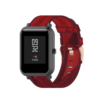 

20MM Nylon Denim Watch Strap for Samsung Galaxy Watch 42MM for Huawei GT2 42MM/Amazfit GTR 42MM Stripe Watch Band
