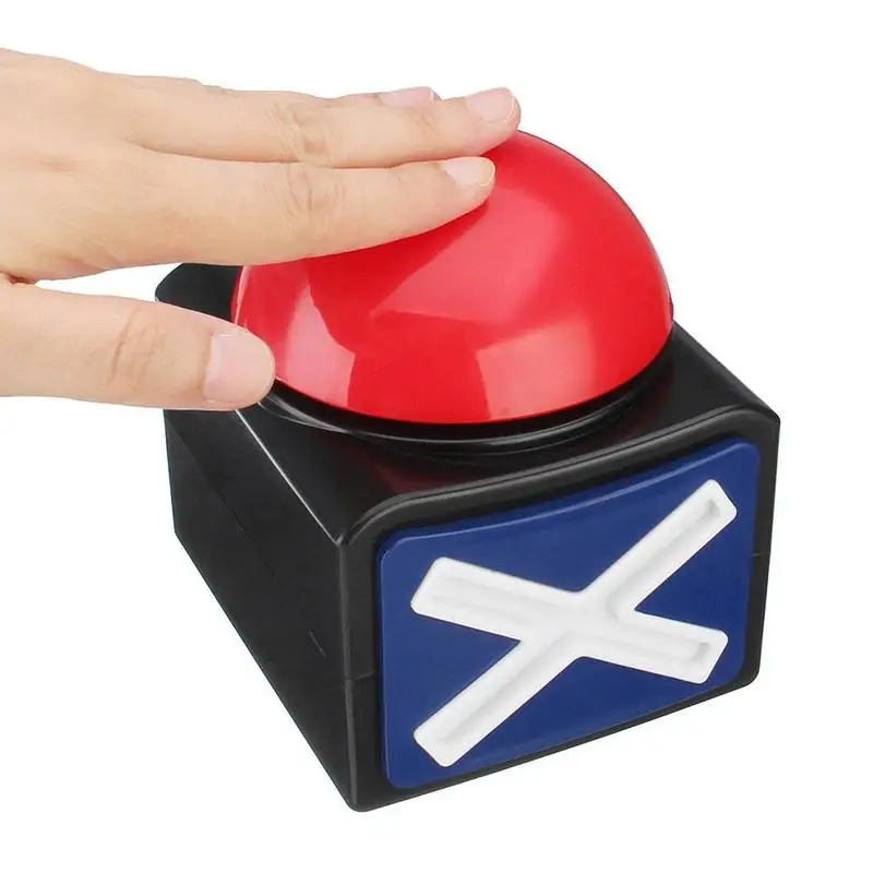 1pc Fun Red Game Answer Buzzer Alarm Button Box With Yes No Button Sound Light Relieve Stress Prank Large Vent Toy Family Game