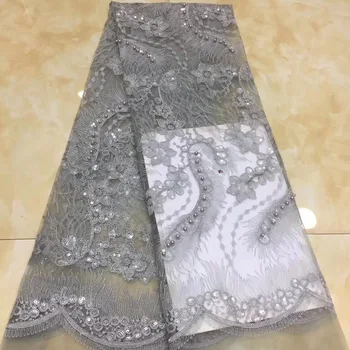 

High Quality French Tulle Lace Fabric Bride Royal Blue Sequins Lace Fabric 2019 African Lace Fabric For Dress