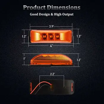 

2x Light Amber LED Lights For Boat Auto Trailer Truck Indicator Light Reliable Hot Sale