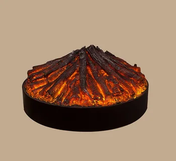 

80cm Round LED Wood Log Embers Insert for Electric Fireplace Bed / 41cm High