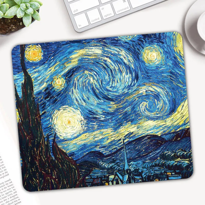 

Big Promotion Laptop Mouse Pad Van Gogh Style Design Gaming PC Anti-slip Mousepad Starry Night Mice Mat