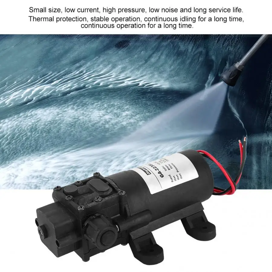 DC 12V Micro Diaphragm Pump 30W 72PSI Diaphragm Self Priming Water Pump Suitable For Car Wash