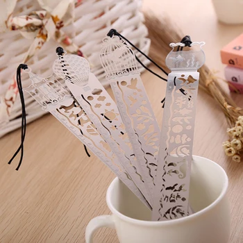 

10cm Cartoon bookmarks for books stationery bird fish metal bookmark with ruler