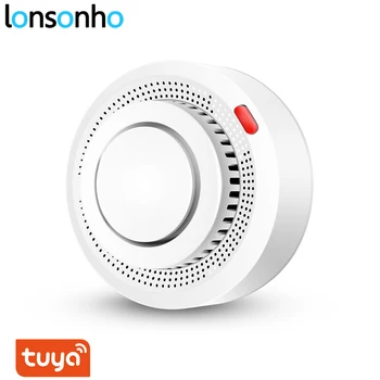 

Lonsonho Tuya Smart WiFi Smoke Sensor Detector Fire Alarm Systems Security Home Automation Module