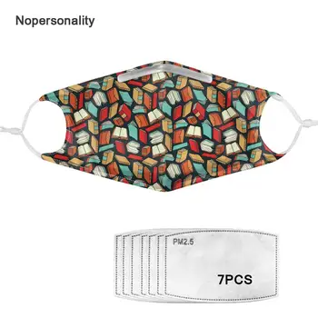 

Nopersonality Printing Book Pattern Face Mask with 7pcs Activated Carbon Filter Windproof Mouth-muffle Washable Mouth Masks