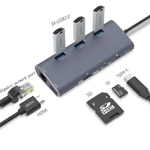 USB HUB C HUB to Multi USB 3.0 HDMI Adapter Dock for MacBook Pro Docking station USB-C Type C 3.1 Splitter 3 Port USB C HUB data frog hdmi type c adapter for nintend switch hub usb c to hdmi mini dock station hd transfer for macbook xiaomi laptop phone