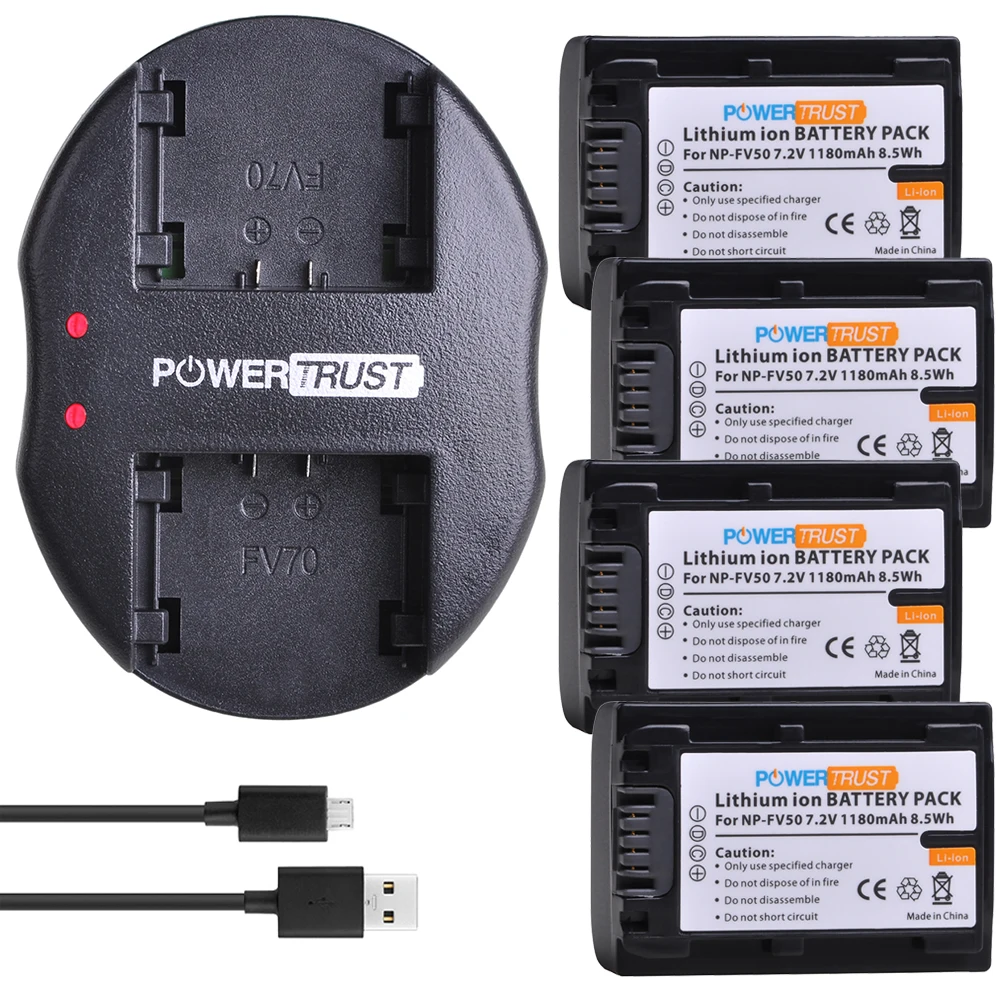 Batterie PATONA 2700mAh Pour Sony NP-FV100 - Lot De 2 | Compatible NP-FV50, FV30, FV70, FV90 | Caméscope Sony