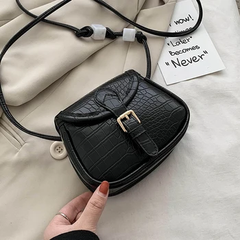 

[BXX] Crocodile Pattern PU Leather Crossbody Saddle Bags For Women 2020 Summer Shoulder Messenger Bag Lady Handbags HL875