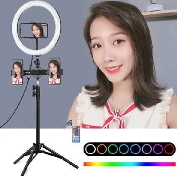 

PULUZ PKT3068B 11.8 Inch Dimmable bluetooth APP Control Remote Control LED Video Ring Light with PU419 Tripod Stand for Youtube