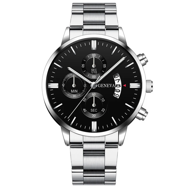 2020 Fashion Trend Men's Stainless Steel Watch Luxury Calendar Quartz Watch Men's Business Casual Watch 