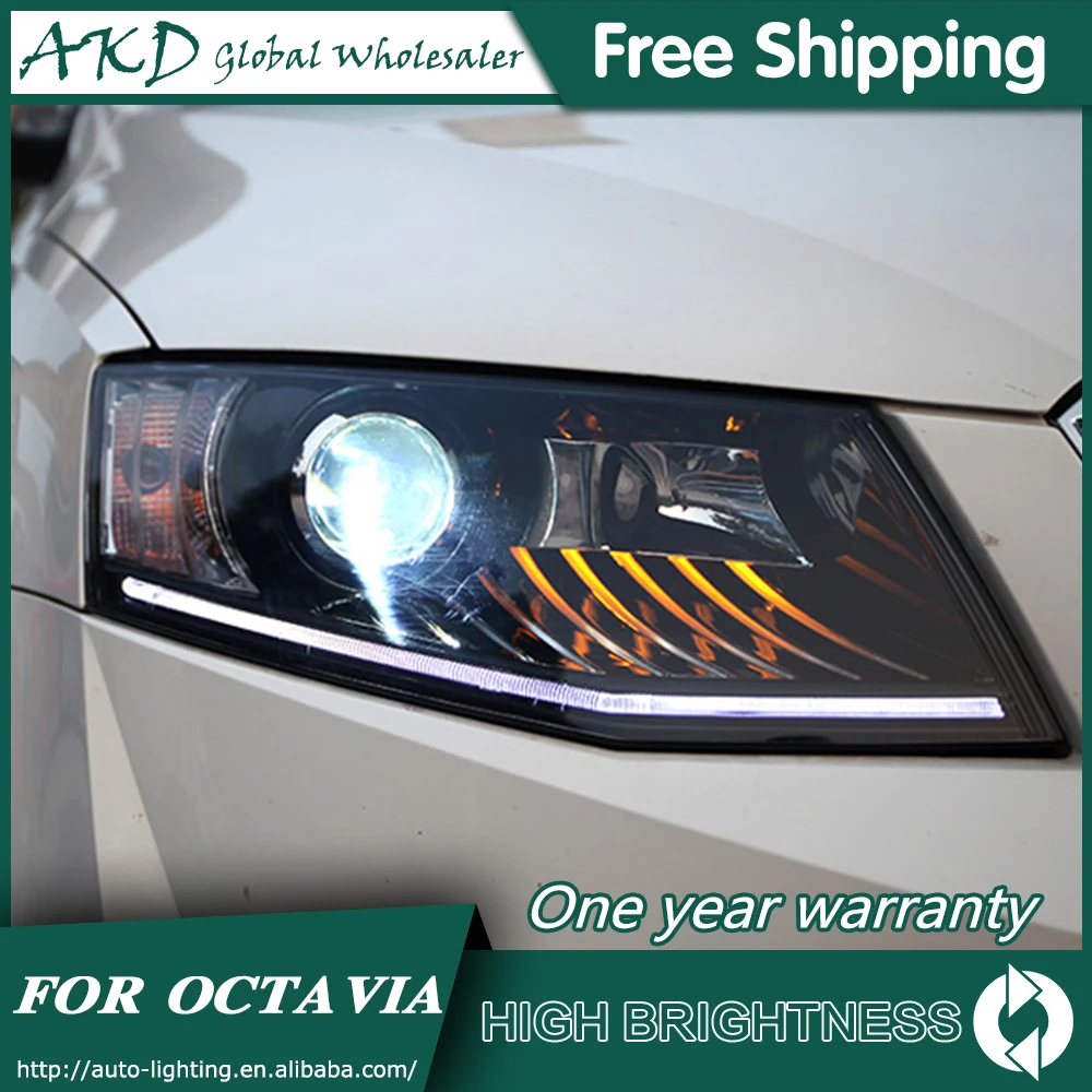 

Headlights For Skoda Octavia 2015-2017 DRL Daytime Running Lights Head Lamp LED Bi Xenon Bulb Fog Lights Car Accessories