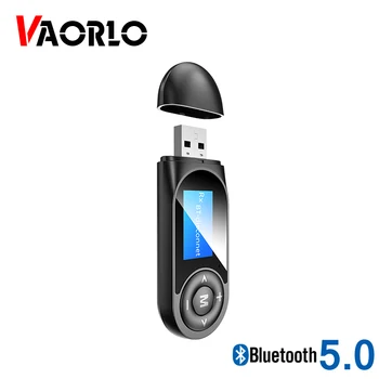 

VAORLO LCD Display Wireless Bluetooth 5.0 Transmitter Receiver Stereo Music With Mic For Headphones TV Audio Adapter Low Latency