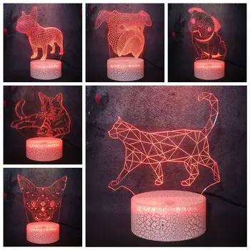 

Home Pet Lovely Cat Puppy Dog Cartoon Art Decor LED USB Plug Bedside Crack Lamp Night Light 3D Creative Kid Baby Birthday Gift