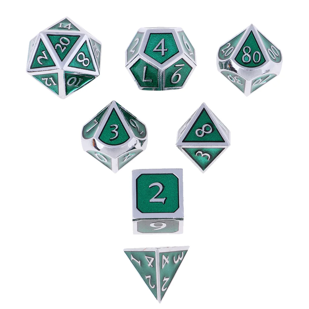 Board Gaming Dices Set of 7 Dice Poly Polyhedral Dice D4 D6 D8 D10 D12 D20 for Role Cup Player 