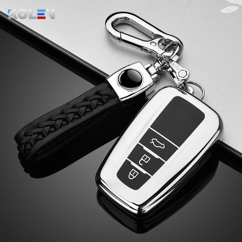Custodia morbida per chiave a distanza per auto in TPU proteggi Shell per Toyota Camry RAV4 Prius Avalon C-HR Corolla Prado Land Cruiser accessori - H00b84503e5424355a0b578e9c13277fe3