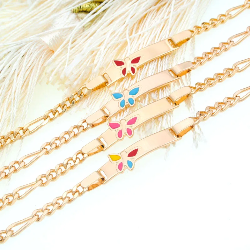 16 см Бабочка Золотой детский браслет детские ювелирные изделия крещение Рамадан Bijoux Enfant Pulseira Bebe Baby повязки Bransoletki Dzieci B0231