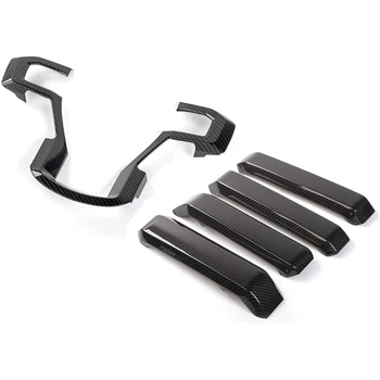 

for Ford F150 F-150 2015-2020 Car Carbon Fiber Steering Wheel Cover Inner Door Handle Cover Trim Accessories