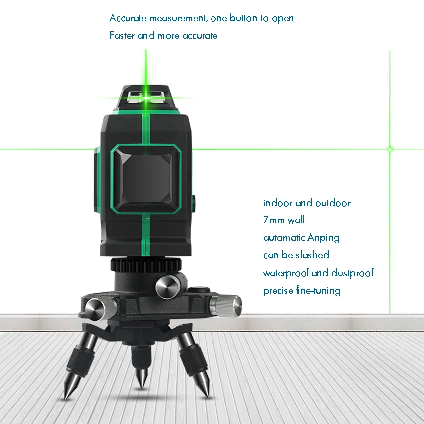 Само-лазер для выравнивания уровень 12 линий красный/зеленый лазерный луч 360 Поворотный вертикальные и горизонтальные линии лазерный уровень с базой для стены, потолок