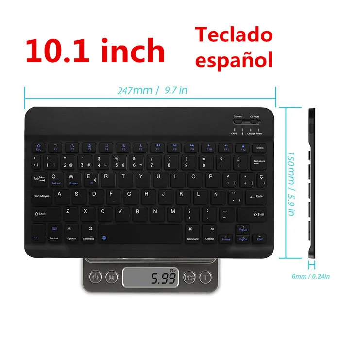 Ultra Slim Wireless Bluetooth Spanish Keyboard For IOS Android Tablet keyboard PC Windows For iPad Bluetooth Spanish Teclado pc gaming keypad Keyboards