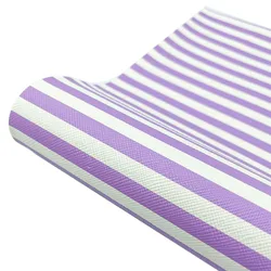 Vibrant Multicolour Stripe Faux Leather Fabric for Handmade Accessories and Decor (PURPLE)
