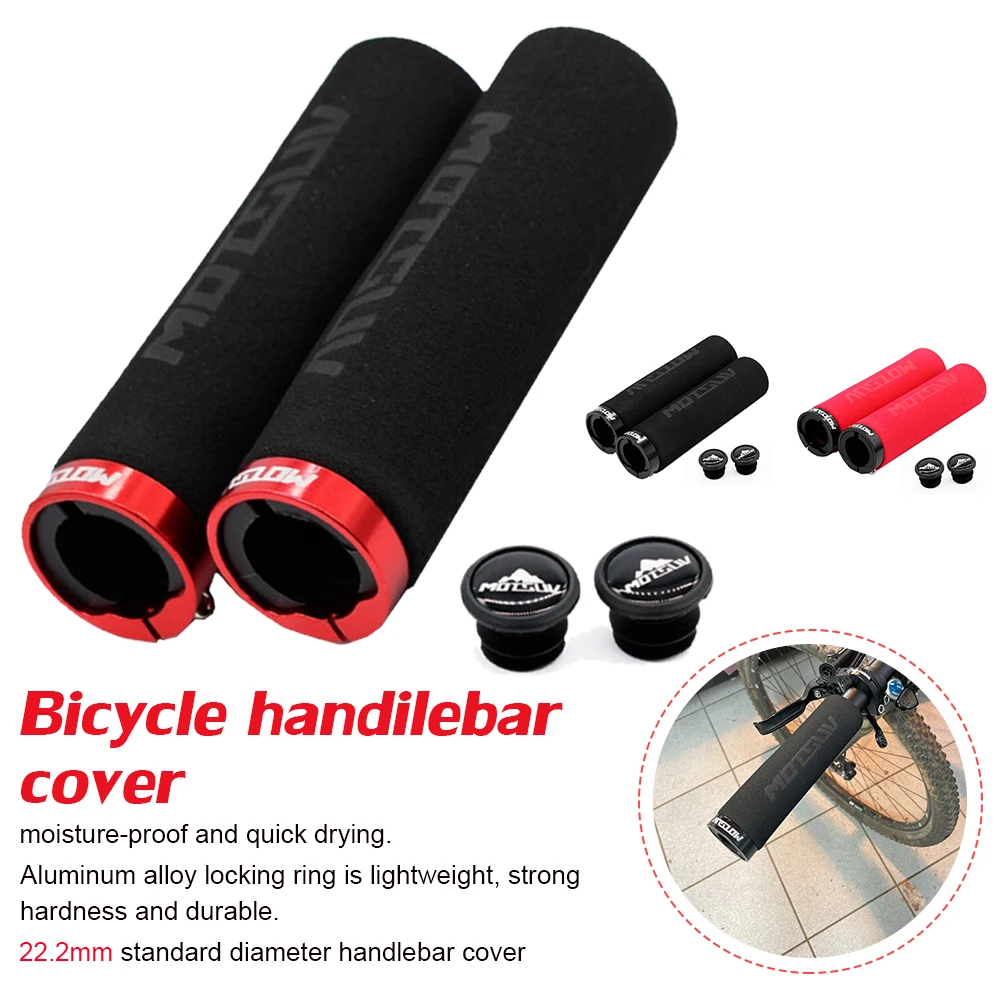 

1 Pair Ultraight Cycling Handlebar Bike Grips Anti-Skid Sponge Mountain Bike Bicycle Handlebars End Grips With Locking Ring