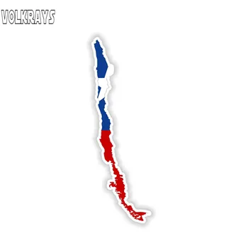 

Volkrays Personality Car Sticker Chile Map Flag Accessories Reflective Waterproof Cover Scratches Sunscreen Vinyl Decal,2cm*13cm