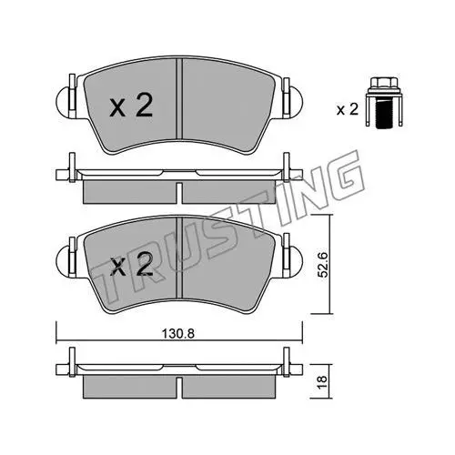 К-т торм. колодок Fr PSA Xsara, 206, 306 TRUSTING 322.0