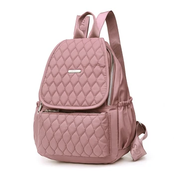 

2020 Fashion Woman Backpack Solid Nylon Waterproof Travel School Bag Soft Handle Zip Black Backpack Mochila Feminina Sac A Dos