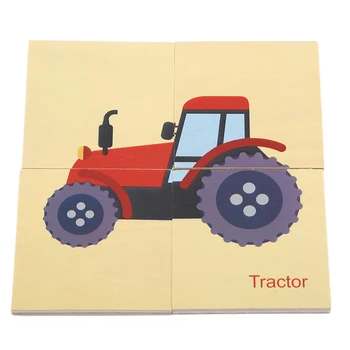 

Baby Early Education Wooden Toys Baby Gifts Cartoon Animals Puzzle Toy Big Puzzle Learning Four Pieces Of Wooden Imposition