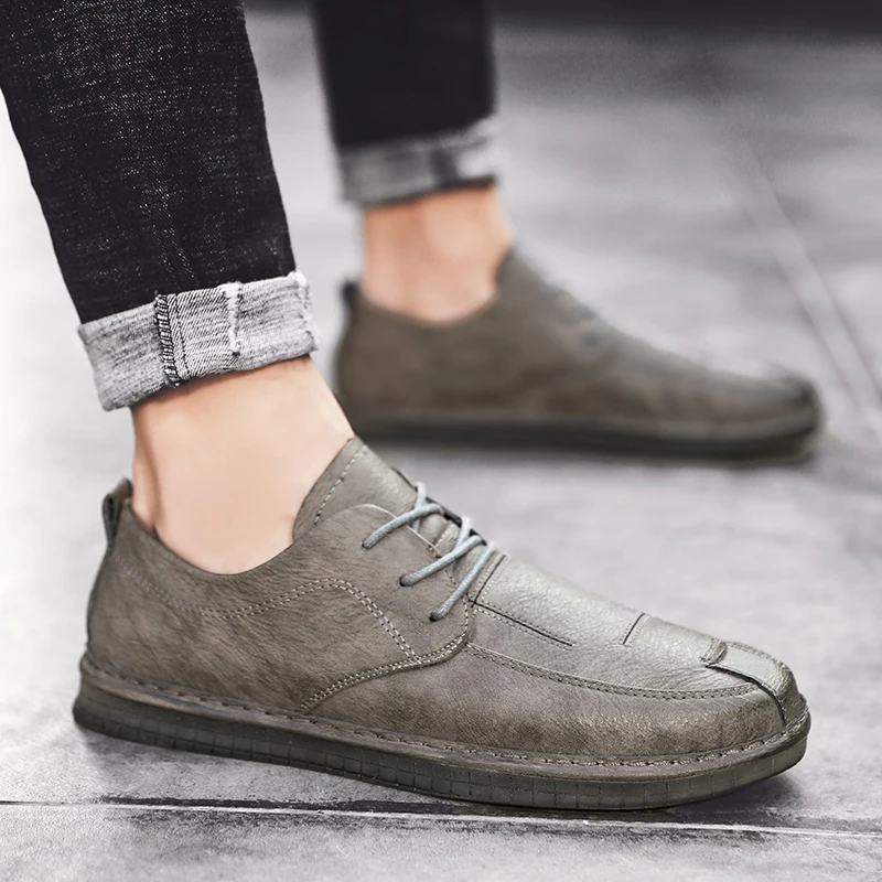 

2020 Spring and Autumn New Leather Strap Men's Flat Bottom Comfortable and Breathable Fashion Classic Korean Business Shoes %