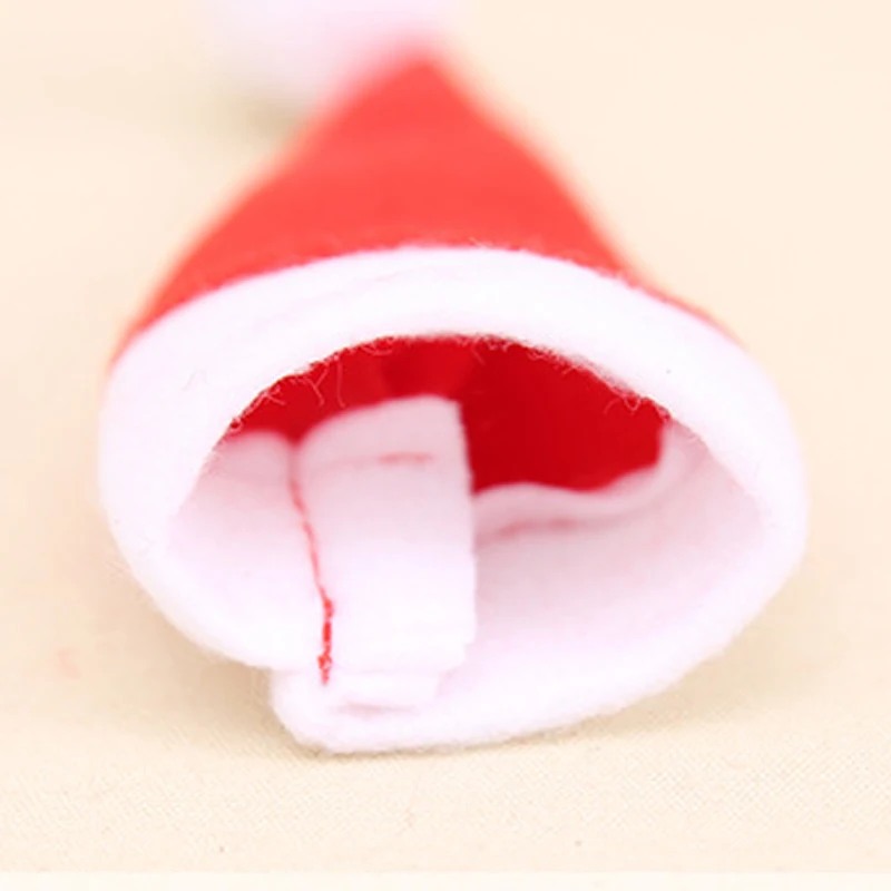 (10 Pcs/pack) 12cm Mini Christmas Hat For Red Decoration New Year Decoration Handmade DIY Kids Gift Holiday Party Supplies