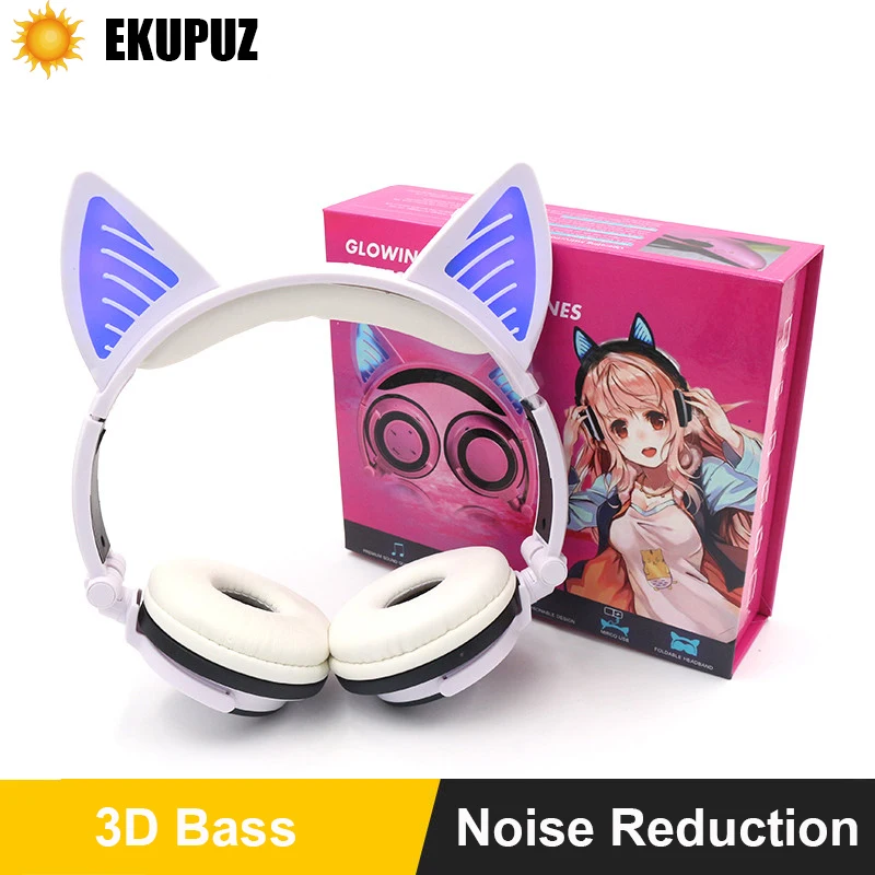 Беспроводные наушники вкладыши с кошачьими ушками|earbuds with mic|earphone headphone bluetoothwireless