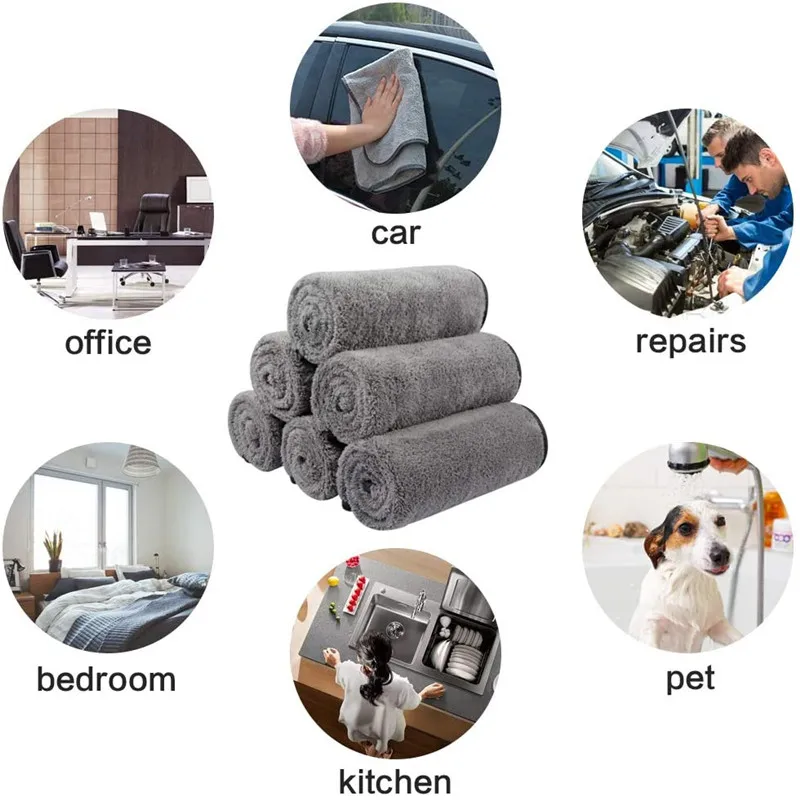 Microfiber Car Cleaning Cloths Ultra-Thick Car Drying Towel For Home Polishing Washing and Detailing