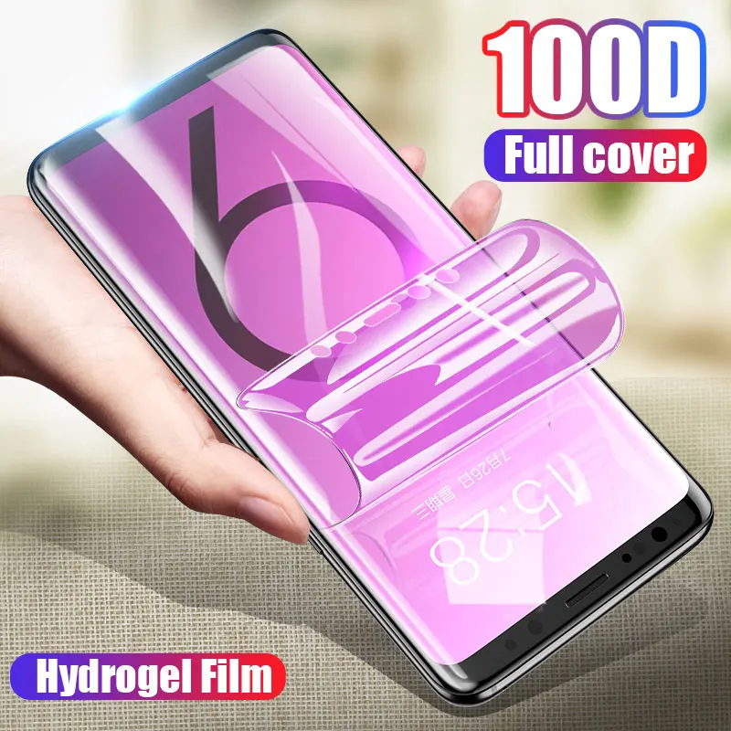 2 шт 100D Защита экрана для samsung Galaxy S8 S9 S10 Plus полное покрытие Гидрогелевая пленка для samsung Note 8 9 10 S7 Edge мягкая пленка