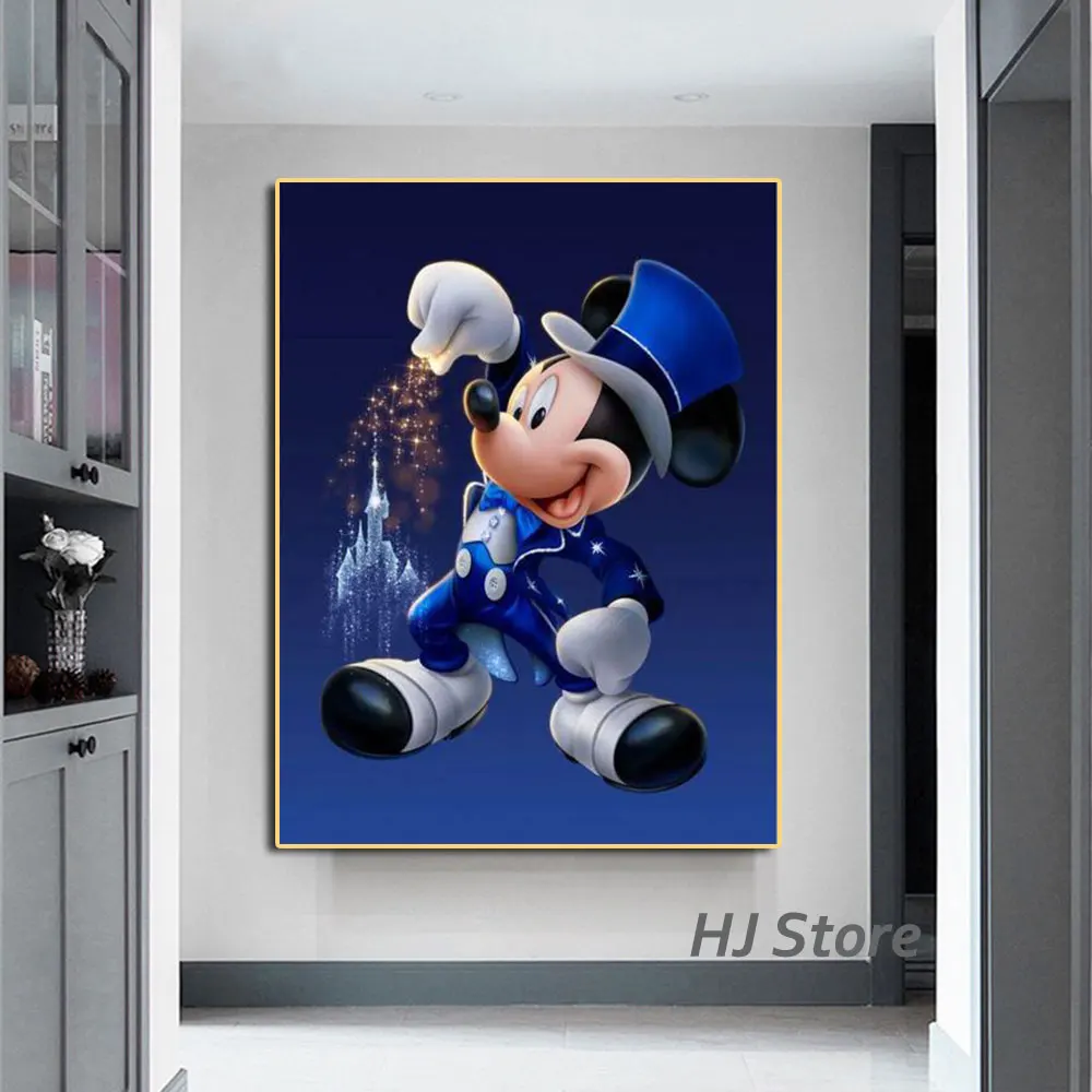 

Мультфильм Disney Микки и Минни Маус холст покраска стены декоративный «Дональд Дак» Плакаты и принты картину для Гостиная домашний декор