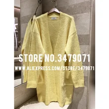 Женский свободный Свитер Кардиган Топ длинный рукав Свободный вязаный кардиган альпака+ шерсть+ мохер вязаный кардиган высокое качество жакет