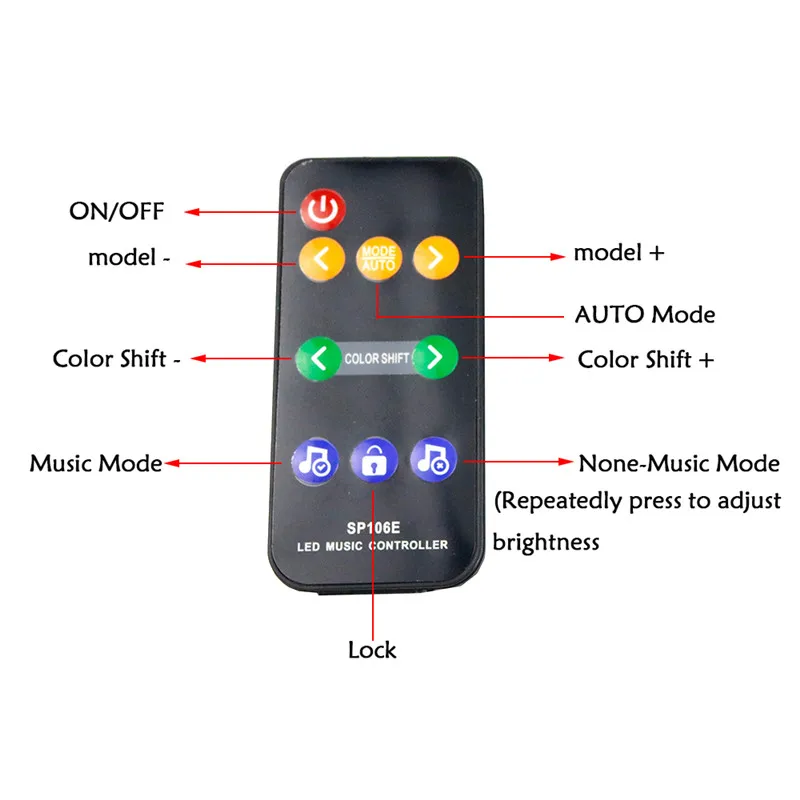 SP105E SP106E SP107E SP108E SP501E SP110E светодиодный WiFi Bluetooth музыкальный пульт управления, iOS Android App беспроводной пульт дистанционного управления DC5V~ 24V