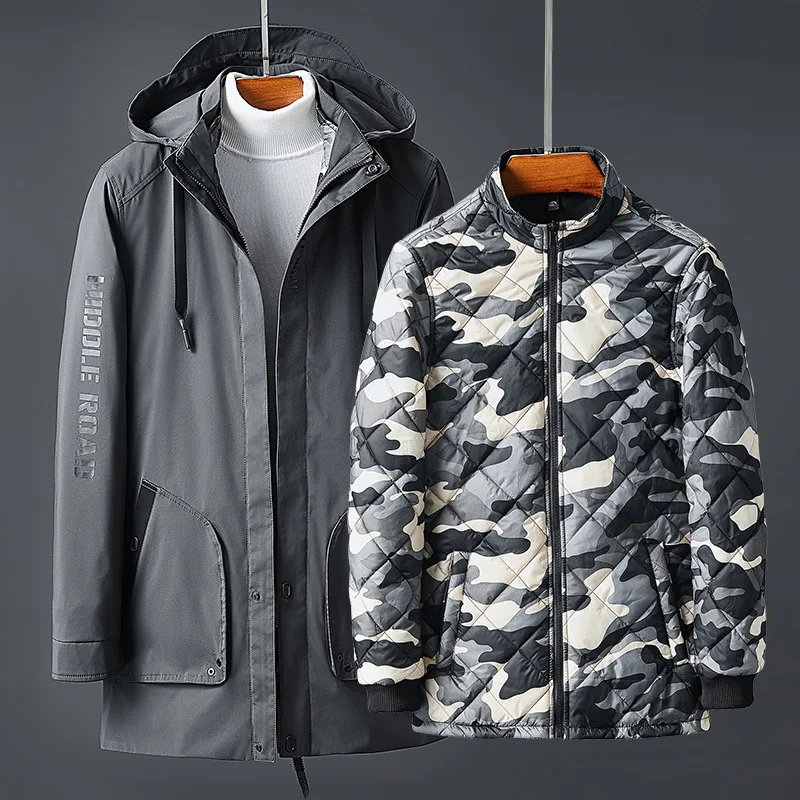 

Cotton-padded Clothes Men Two-Piece Set Inner Wearing Deconstructable Winter 2019 New Style Thick Workwear Coat Fashion down Cot
