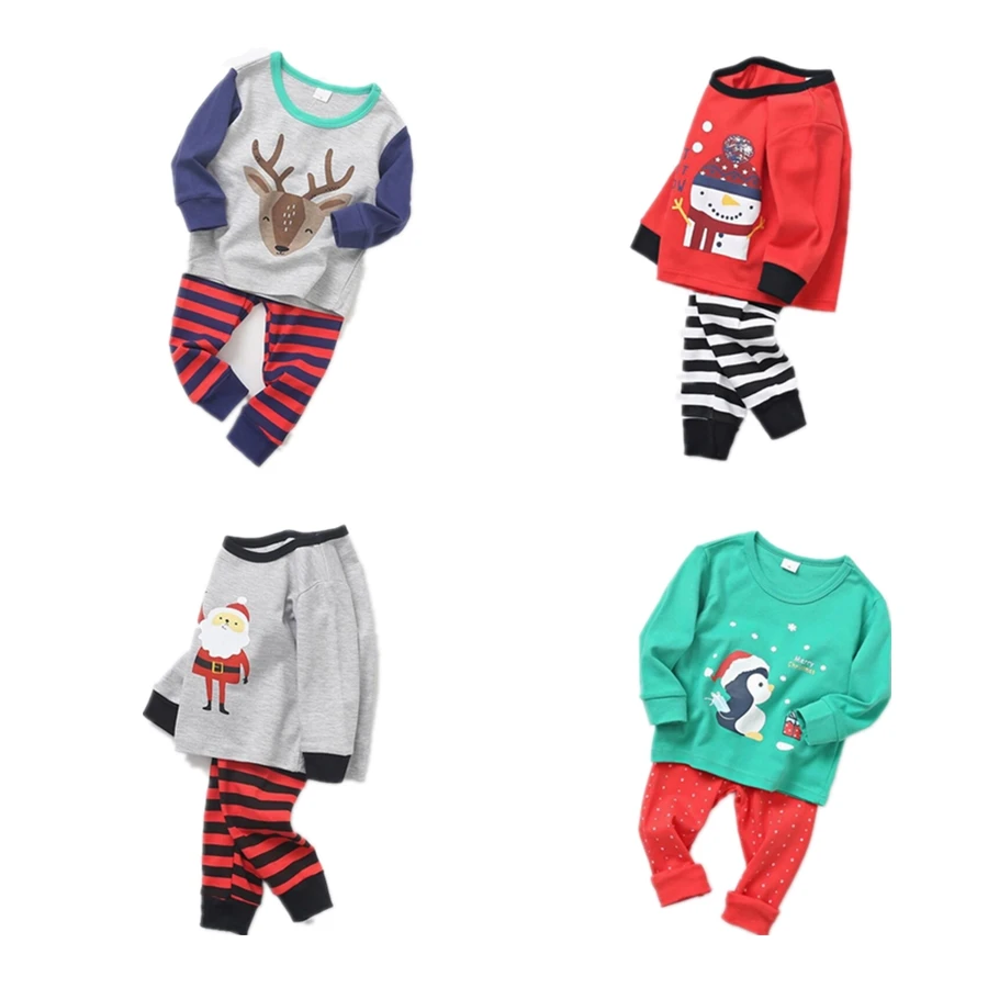 

Autumn New Baby Clothes Set Long Sleeve Top and Pants Set Baby Christmas Suit Reindeer Tracksuit Cotton Christmas Homewear Set