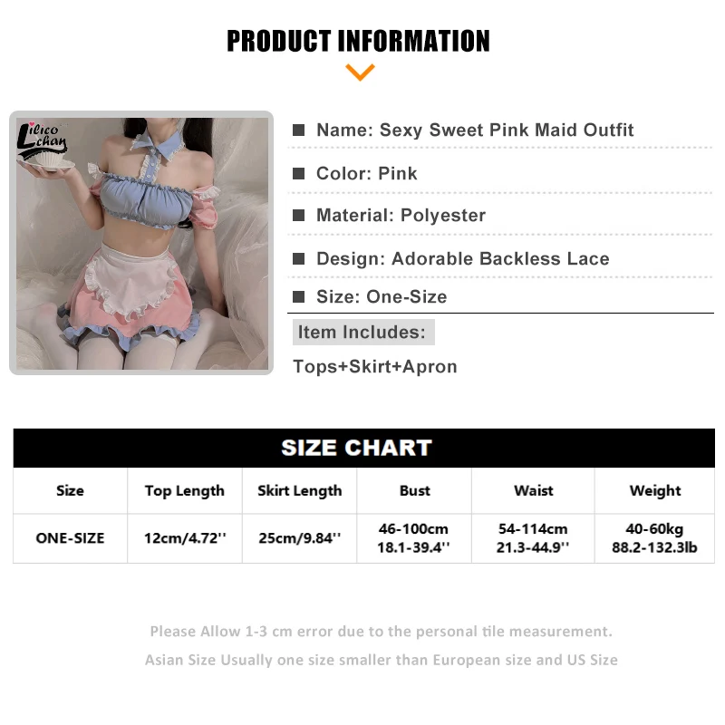Backless Sweet Pink Women Maid Outfit Sweet Lolita Cute Cosplay Costumes Schoolgirl Uniform Temptation With Skirt Off Shoulder