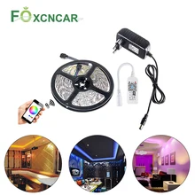 RGB Светодиодная лента светильник SMD 5050 5 м Водонепроницаемая RGB лента 12В лента Диодная Светодиодная лента s светильник Гибкая полоса лампа ИК wifi контроллер