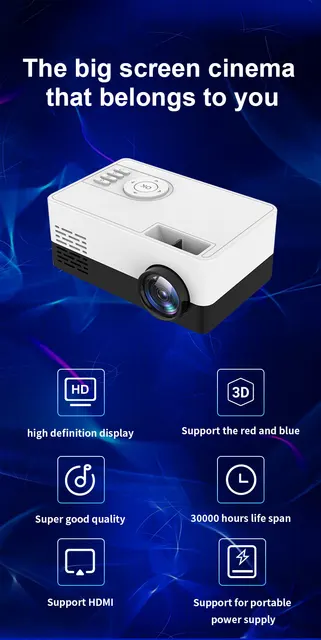 Universal - Mini projecteur portable J15 1080p USB mini hôte