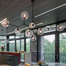 Lámpara colgante nórdica de cristal Led para comedor, cocina, lámpara colgante, lámpara colgante de diseño, Lámpara decorativa para el hogar