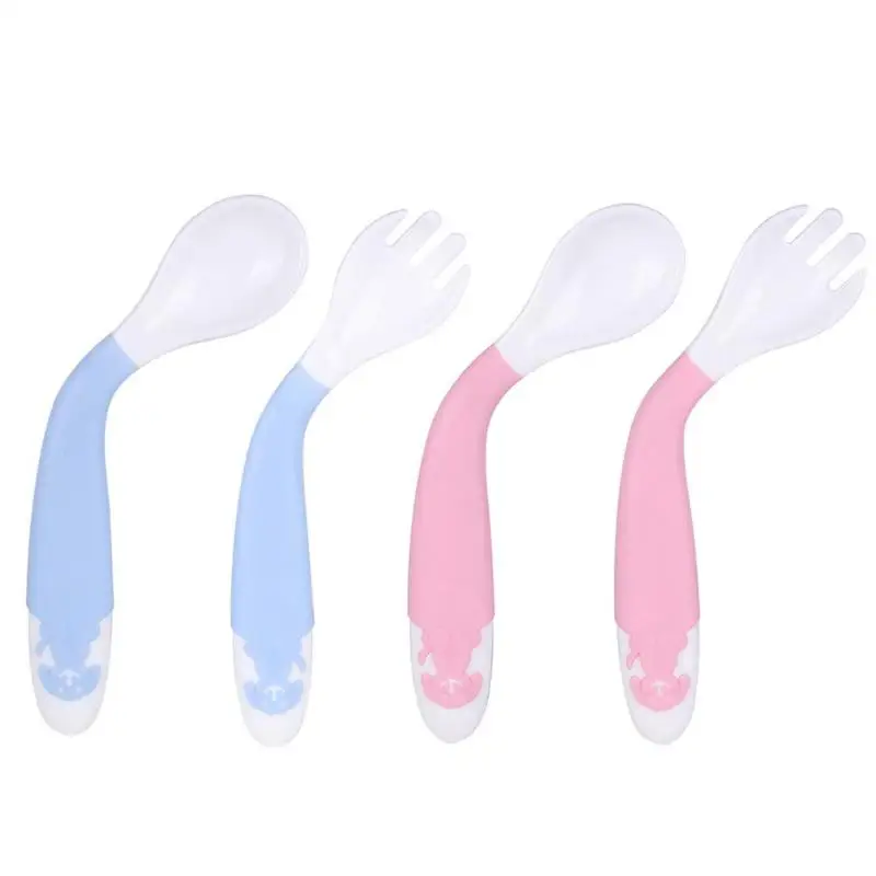 2Pcs Baby Pacifier Feeding Spoon Curved Spoon Children Tableware For Children Flatware Cutlery Spoon Infant Feeding Spoons