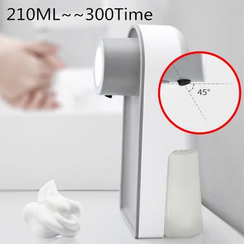 

210ml 300 Time Auto Soap Dispenser Rich Dense Foam Easy Hand Clean Angled Bubble Outlet Design Hand Sanitizers Bathroom Kitchen